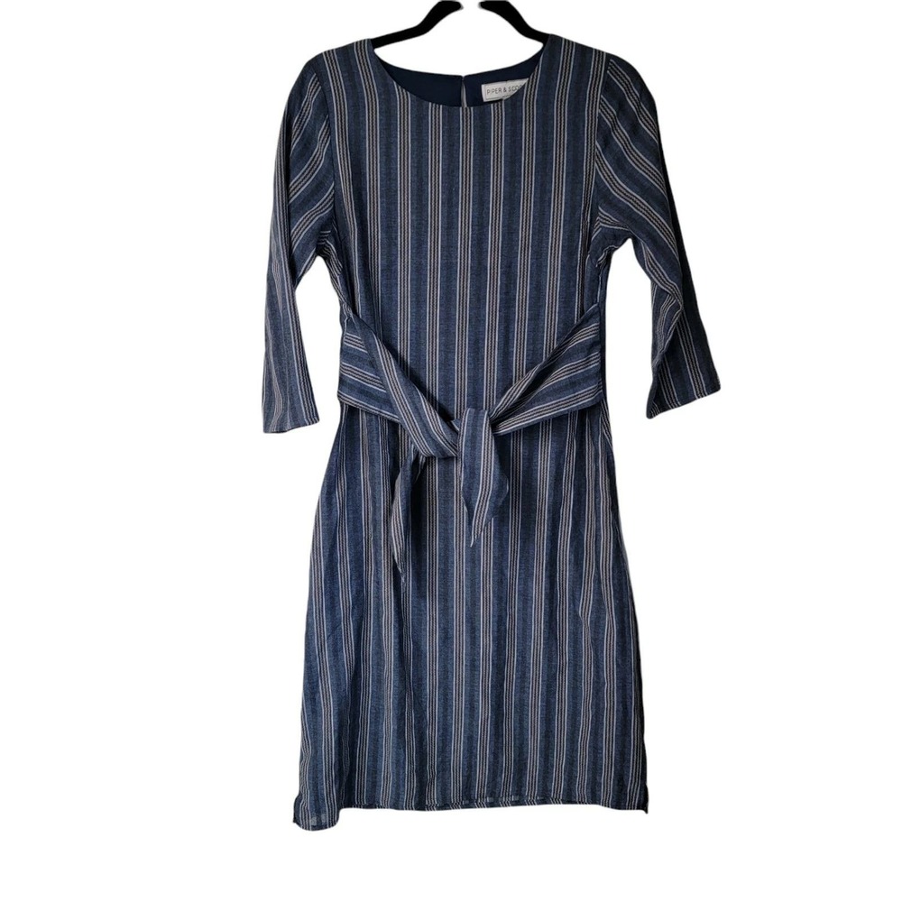PIPER & SCOOT Boho Cambray‎ Stripe Midi Dress Small